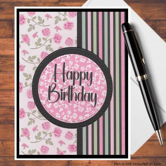 Pink Floral Adult Handmade Card Kit: Blank Birthday Cards, Set of 6 w/ Envelopes - Picture 1 of 2